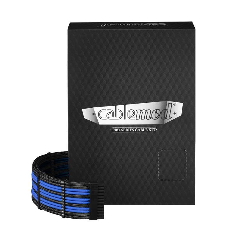 CableMod C-Series Pro ModMesh Sleeved Cable Kit for Corsair Type 4 RM Black Label/RMi/RMX (Black + Blue) - Image 1